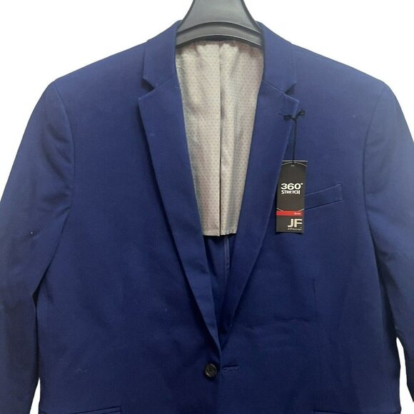 JF  Ferrar Men Suit Slim Navy Blue 360 4-Way  Stretch Winkle Resistan L 42/44 - Picture 4 of 9